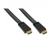 InLine® HDMI FlachCâble, High Speed HDMI® Câble with Ethernet, verg. Kontakte, noir, 0,5m