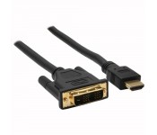 Câble HDMI-DVI, InLine®, contacts dorés, HDMI mâle  sur DVI 18+1 mâle, 1,5m