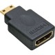 Adaptateur HDMI, InLine®, prise HDMI femelle sur Mini prise HDMI, contacts dorés