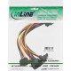 Câble électrique en Y SATA, InLine®, SATA fem. à 4x SATA mâle  plié, 0,15m