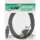 InLine® USB 2.0 FlachCâble, A an B, noir, Kontakte or, 1,8m