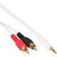 Audio cable, InLine®, 2x RCA M to 3,5mm M stereo, white/gold, 1m